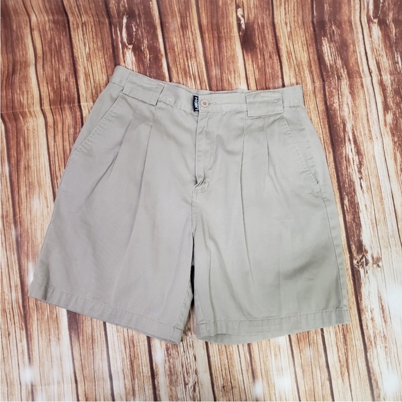 VINTAGE 90’s Keen High Rise Pleated Khaki Shorts Unisex - Picture 2 of 12